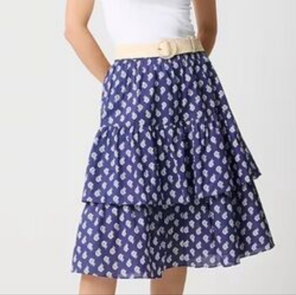 NEW! J. Crew Factory Ruffle Midi Skirt Size M